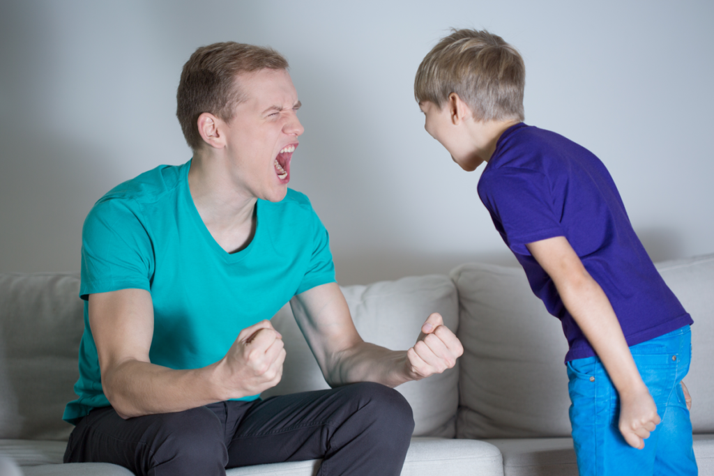 father and son showing an explosive personality