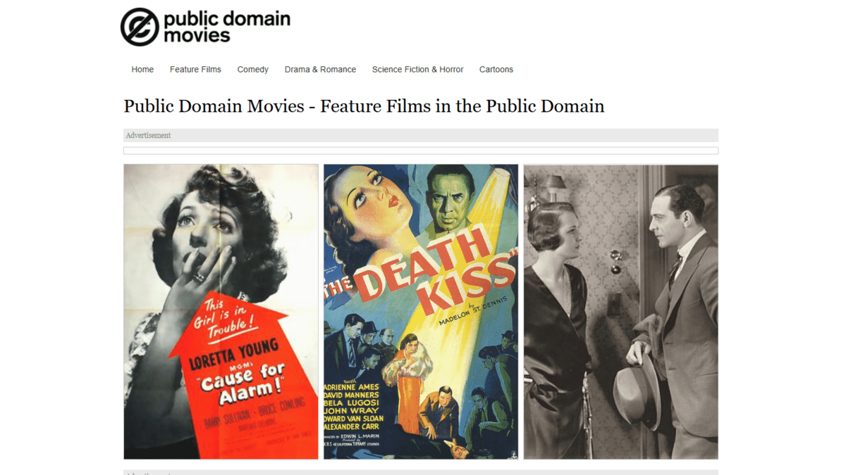 Gratis side for å se filmer.