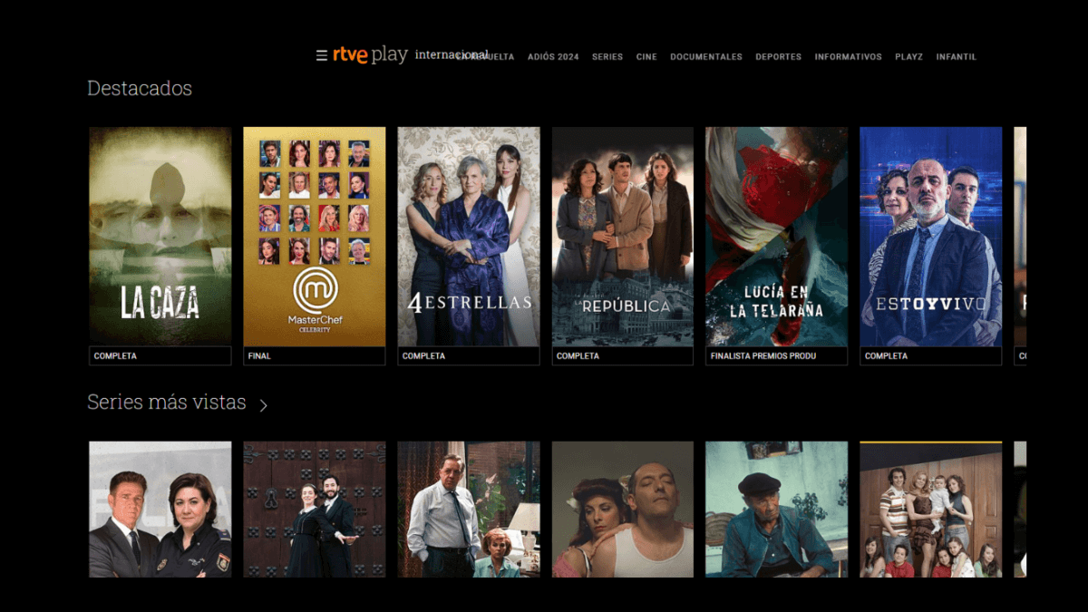 RTVE Play, side for å se gratis serier.