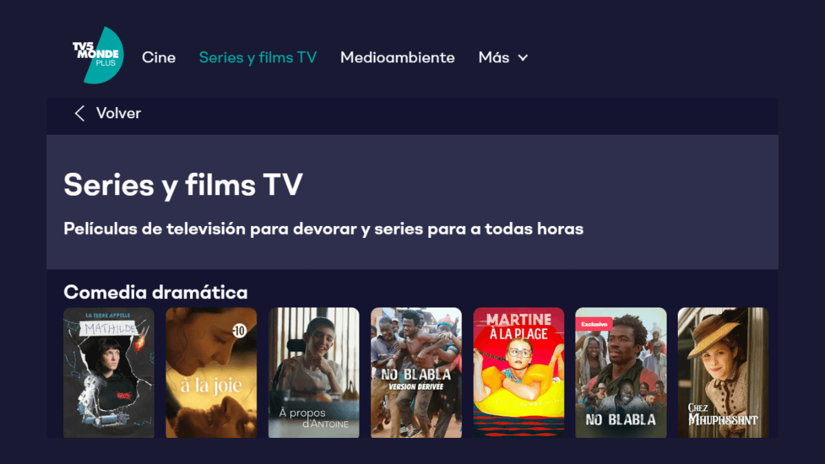 TV5 monde, side for å se gratis serier.