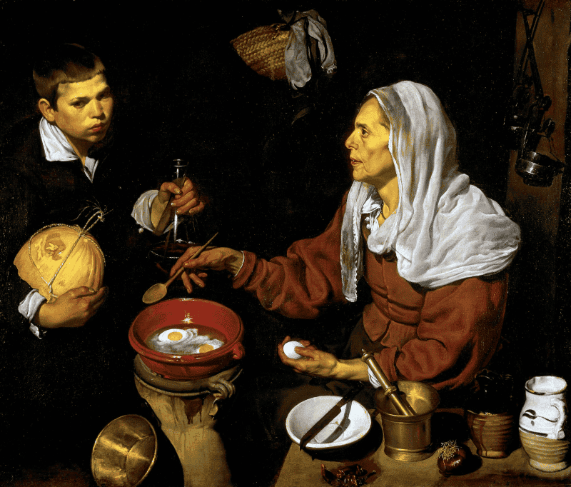 Eine alte Frau kocht Eier, Gemälde von Velázquez