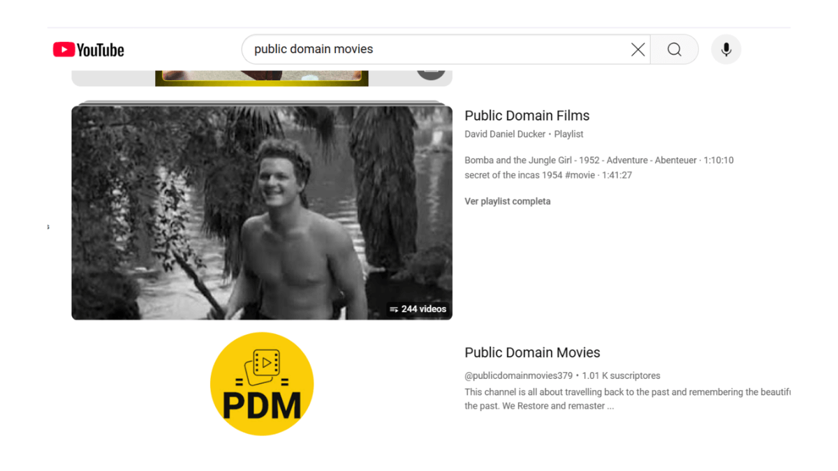 Películas en Youtube