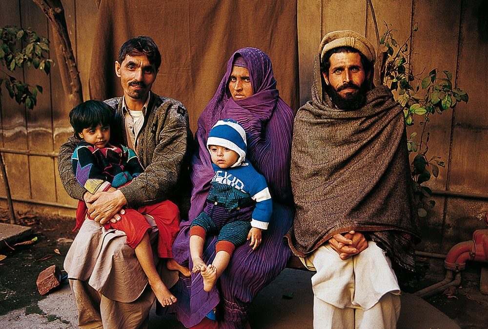 Sharbat Gula e la sua famiglia.