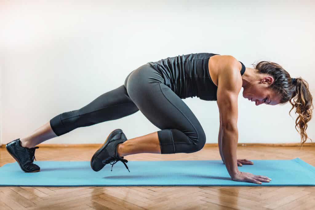 Woman doing high intensity exercise