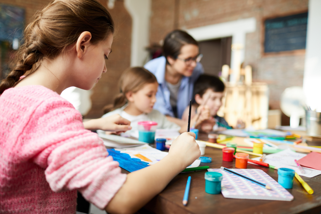 Art class for children symbolizing how to control the Neurobiology of impulsivity