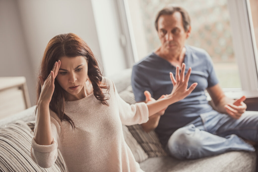 Vrouw boos op haar man