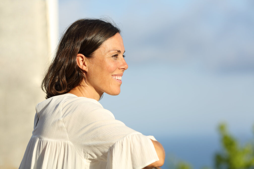 Happy woman smiling