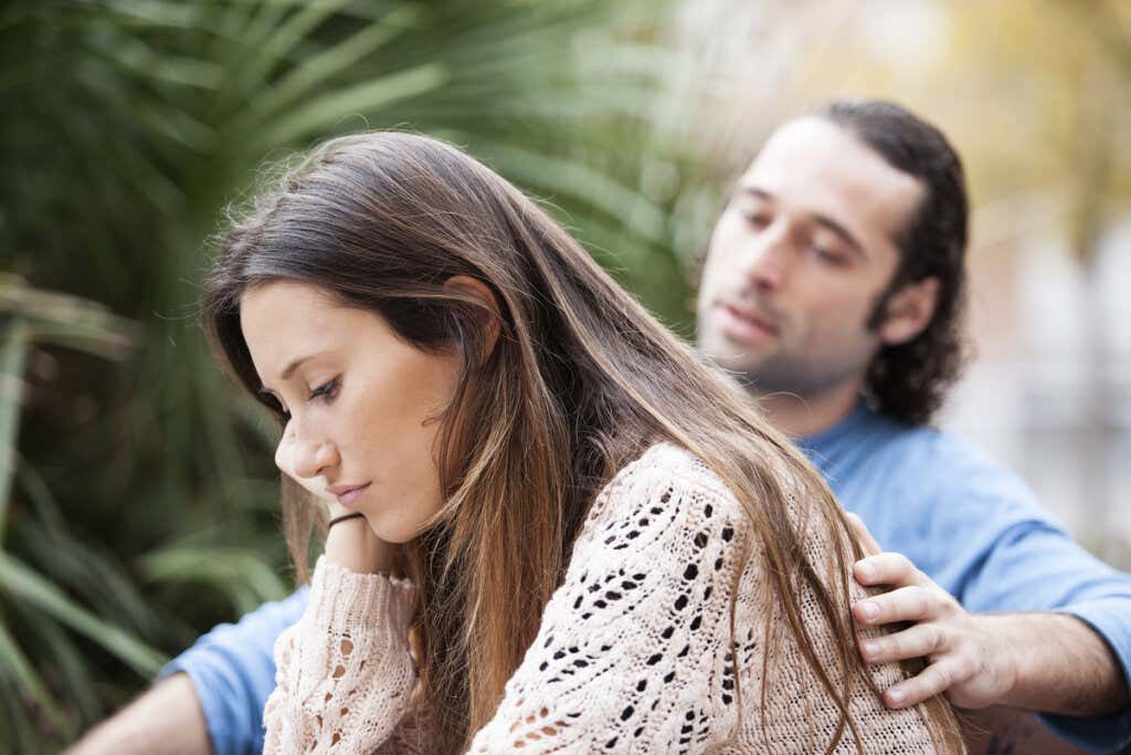 Sad woman thinking about how to tell my partner that I am not happy