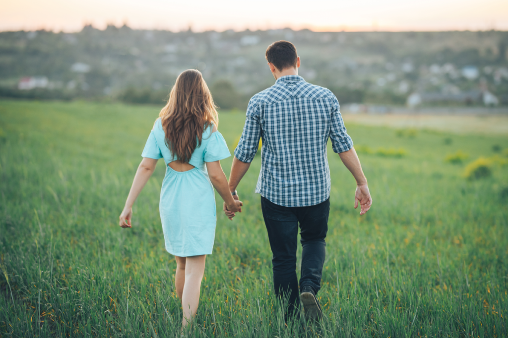 Couple strolling