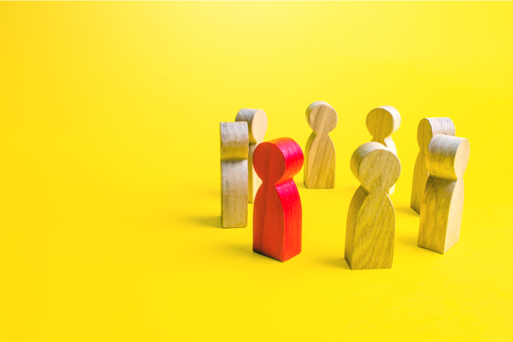 Rote Figur, die resiliertes Leadership symbolisiert
