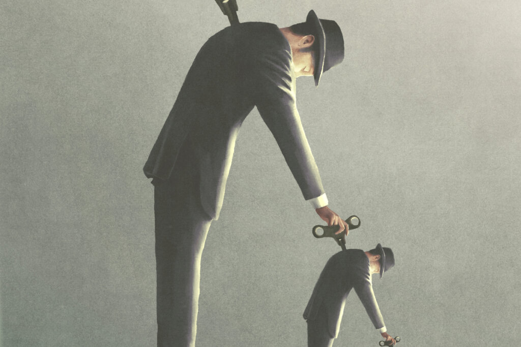 Man die een andere man manipuleert