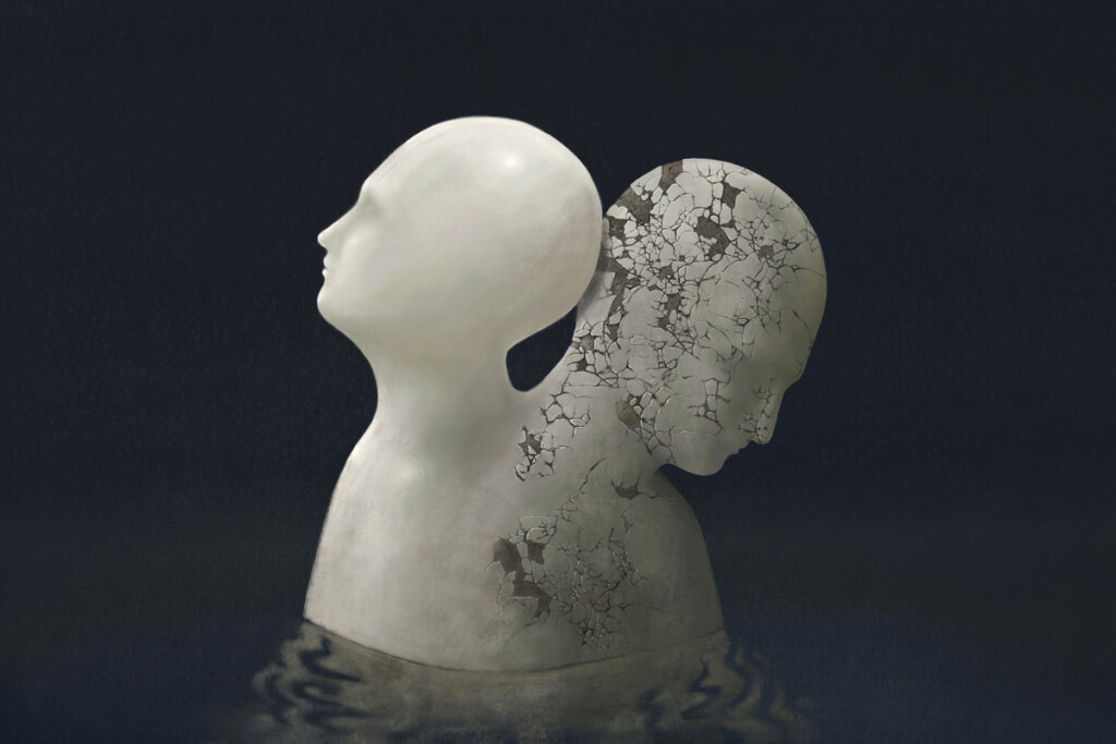 Hombre con su sombra