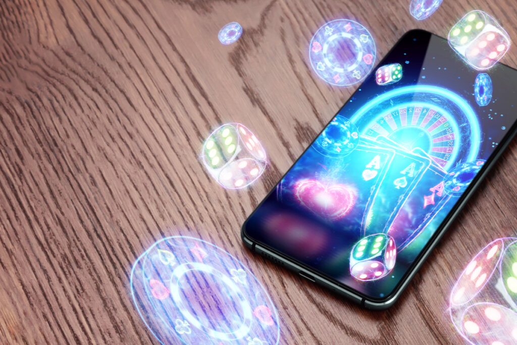Mobiel met gokspellen