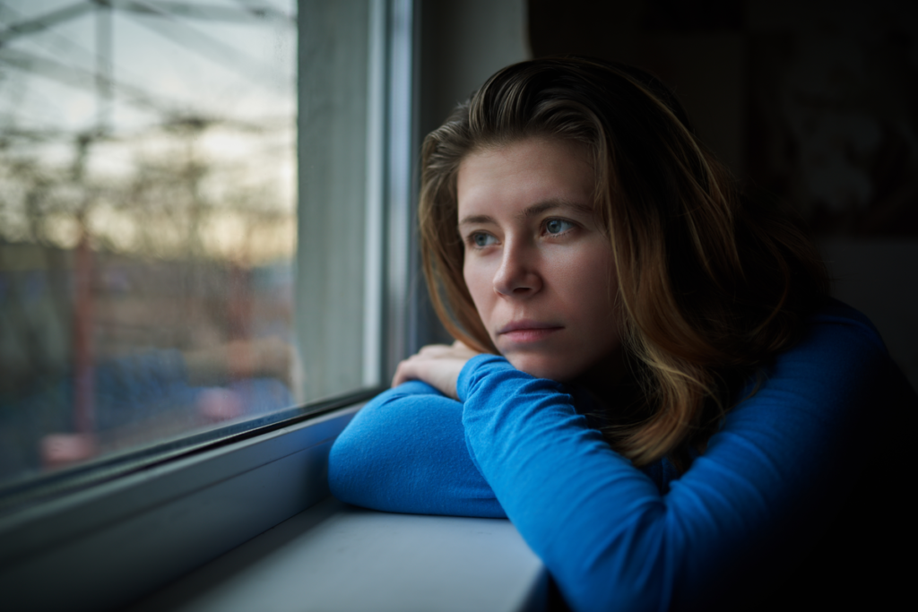 Woman thinking about letting myself be carried away by my emotions