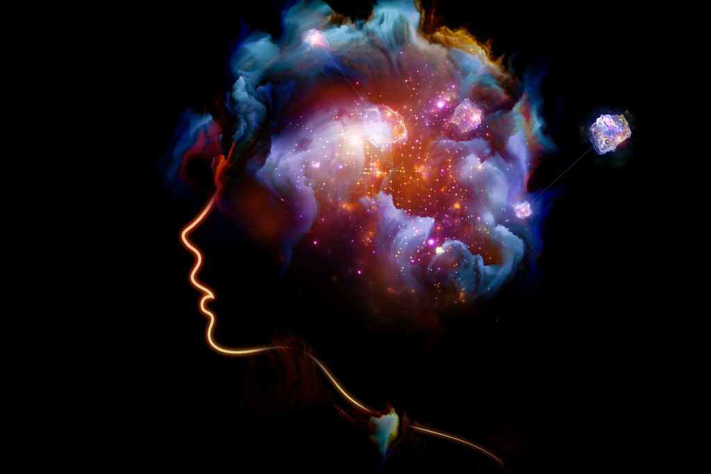 Mente con luces representando la mente inconsciente