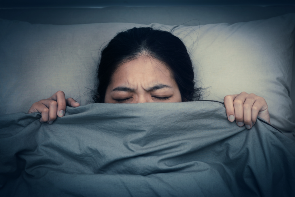 woman having nightmares