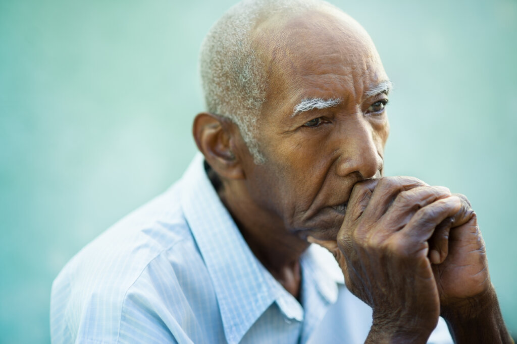 Senior man thinking