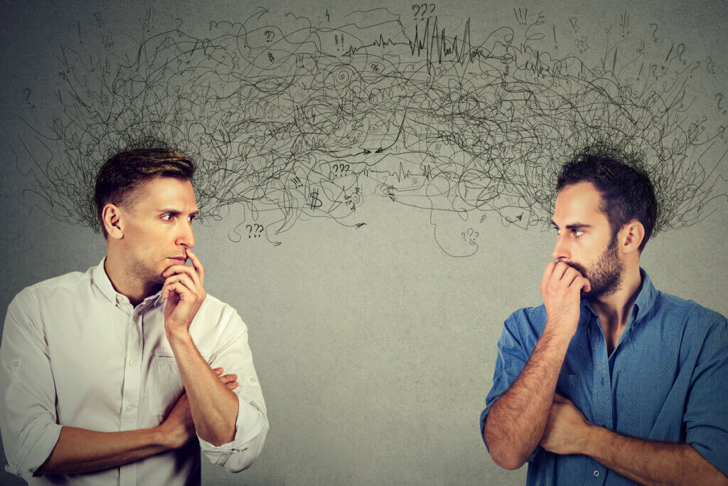 men comparing