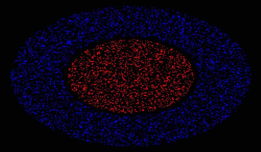 red and blue circle forming the Chromostereopsis