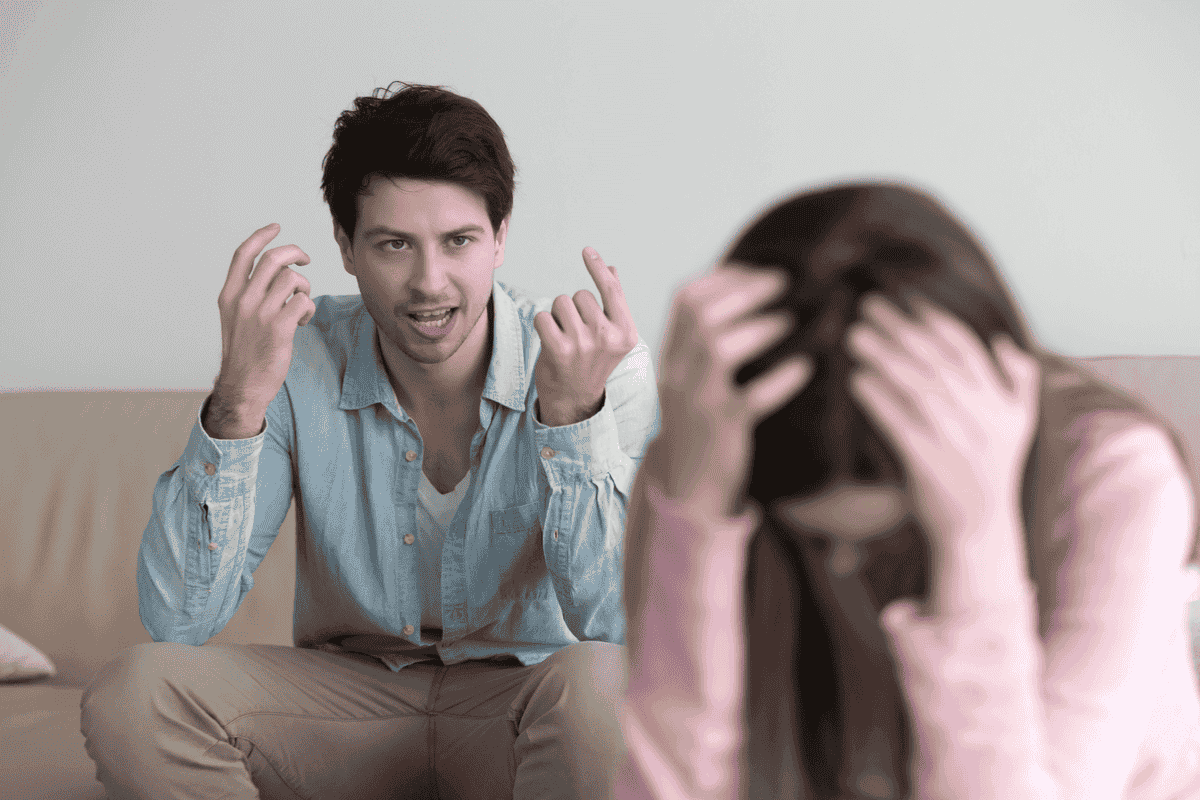 Man treating a woman badly, showing one of the different types of abusers.