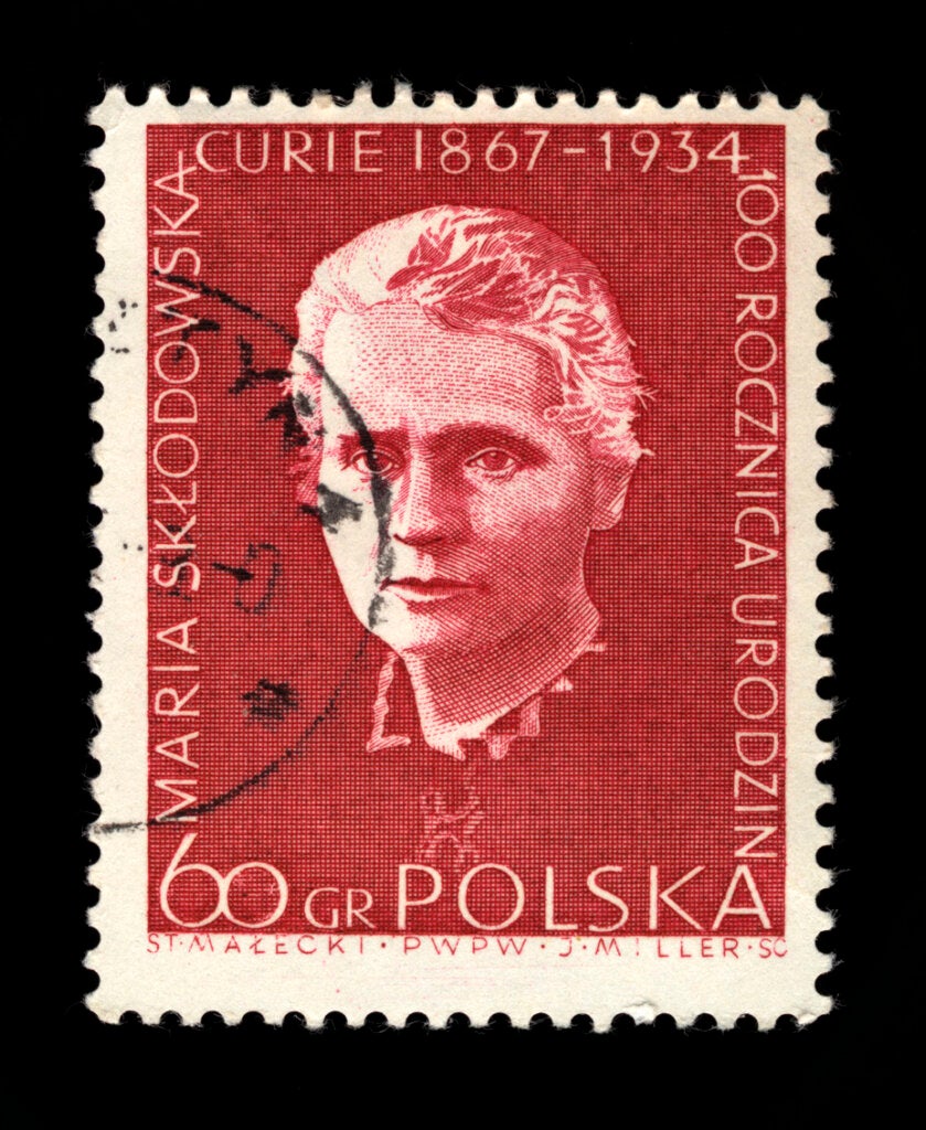 Estampilla de Marie Curie.
