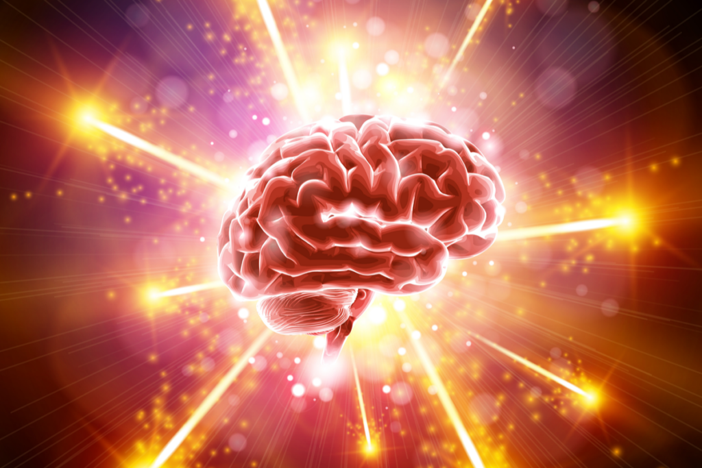 Illuminated brain of people with migraine