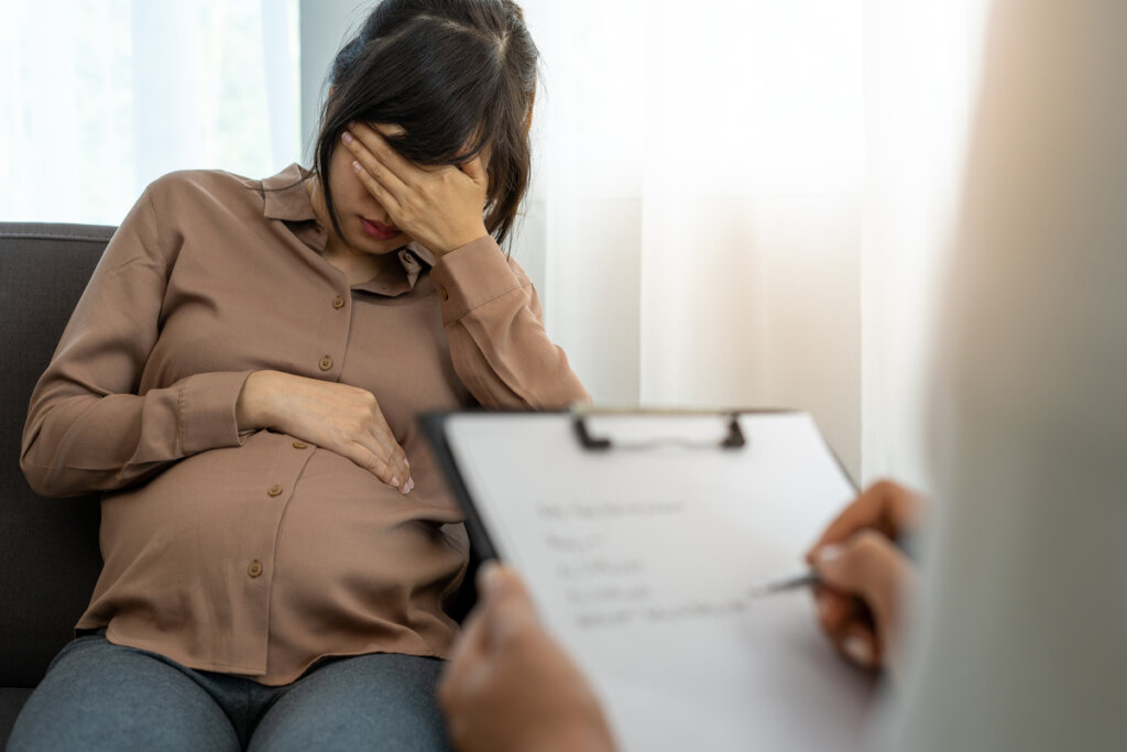 Zwangere vrouw in therapie