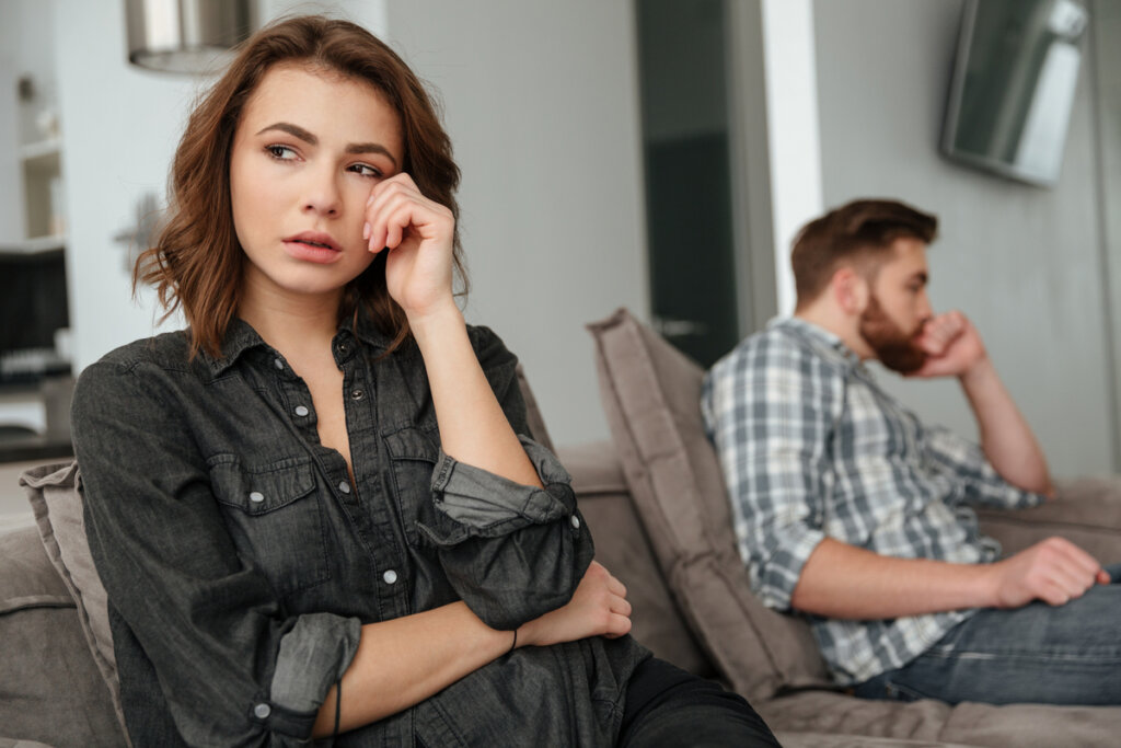 Woman crying because she has fallen in love on autopilot