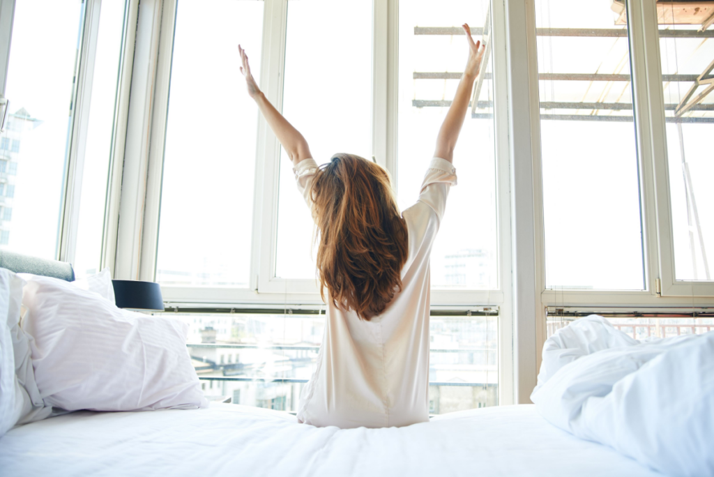 woman waking up