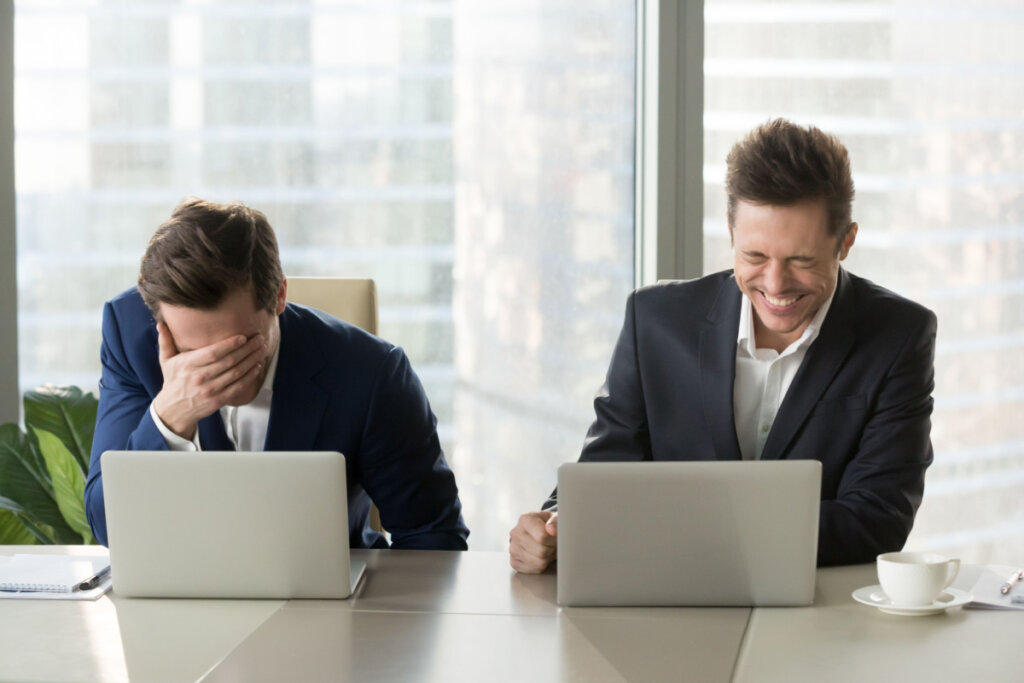 Co-worker having a laughing fit