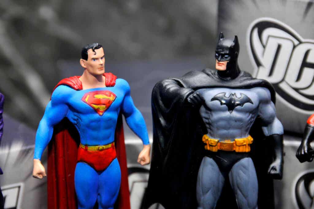 Superman and Batman dolls