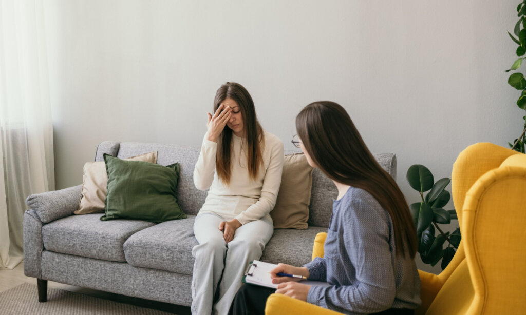 A patient in therapy treating their somatic OCD