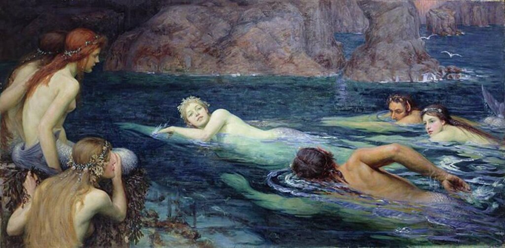 Meerjungfrauen beim Baden