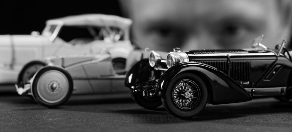 Man collecting cars