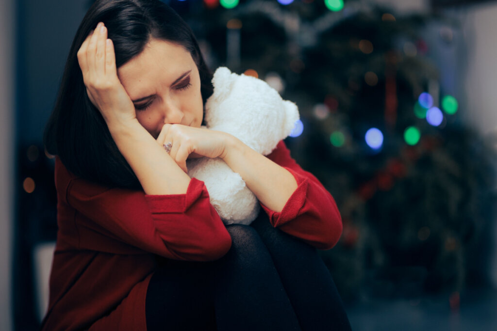Mujer triste Navidad