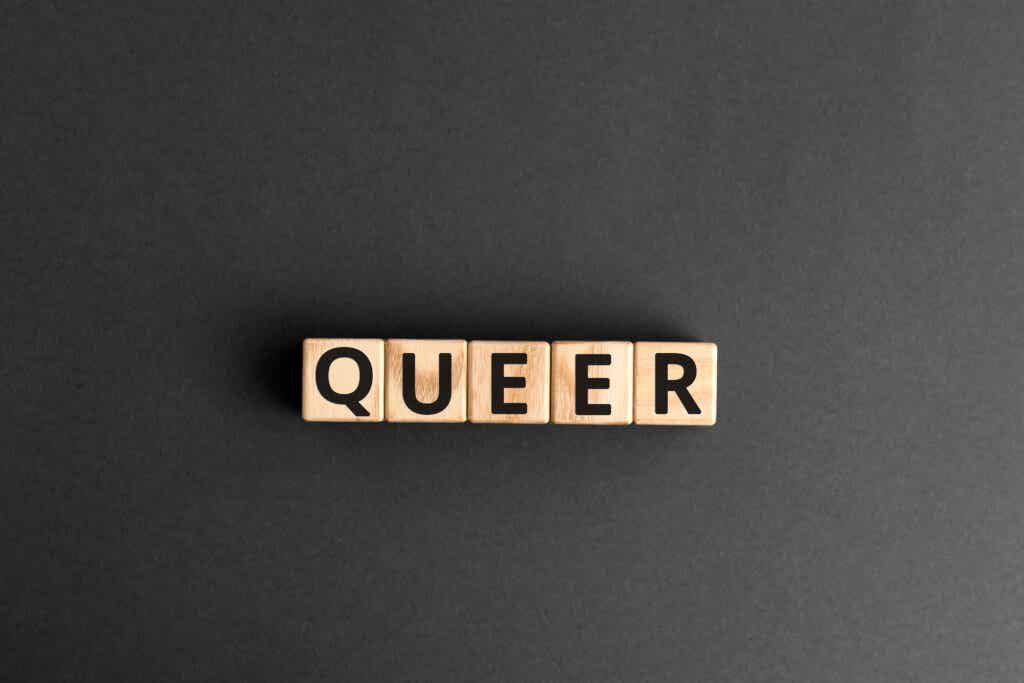 Wooden letters form the word queer