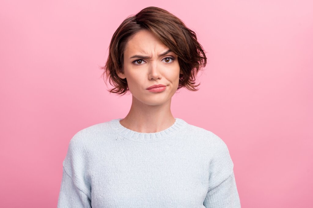 Woman raises an eyebrow