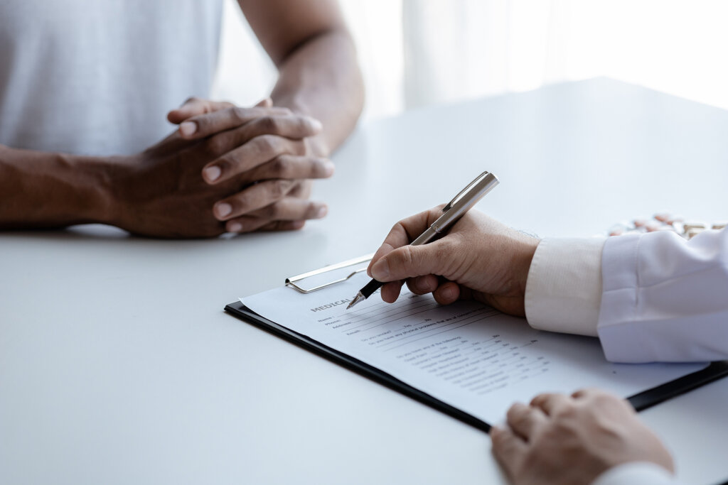 Paciente en consulta médica