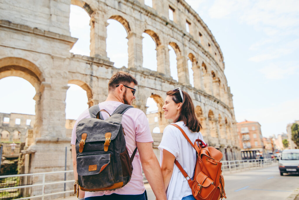 Couple on a romantic trip