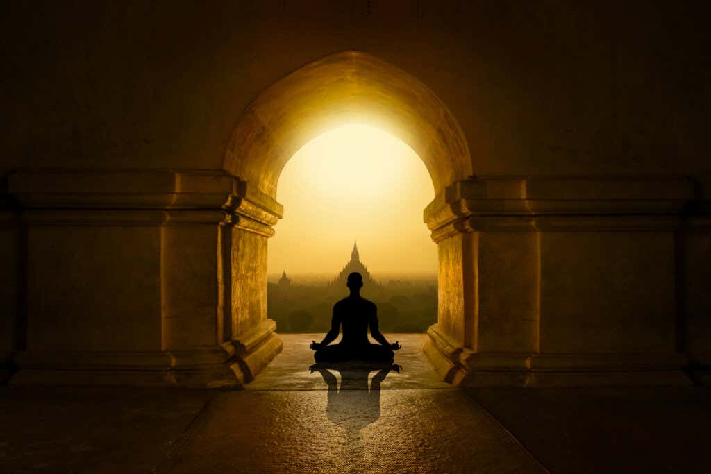Buddhist meditating