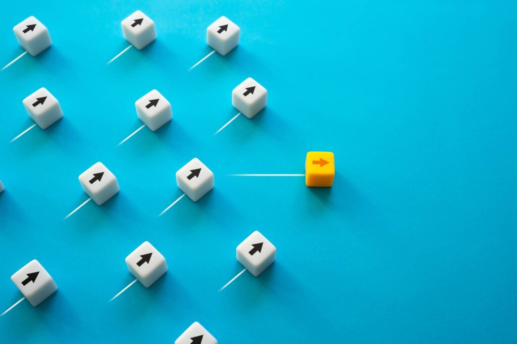 yellow dice applying Think Po thinking