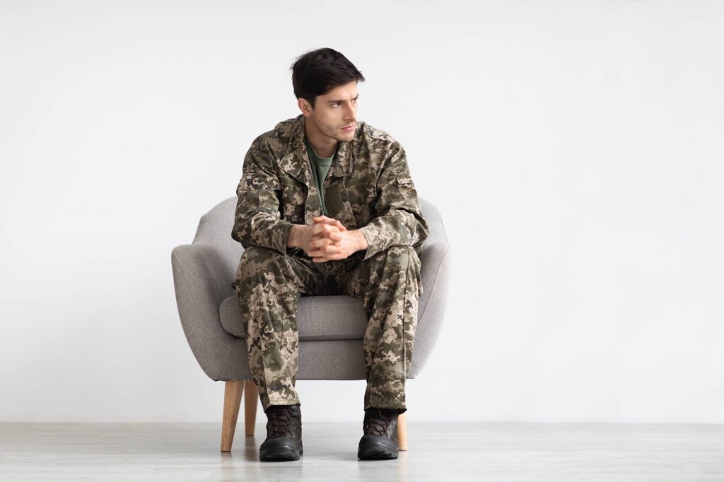 soldado que sufre la mirada de las mil yardas