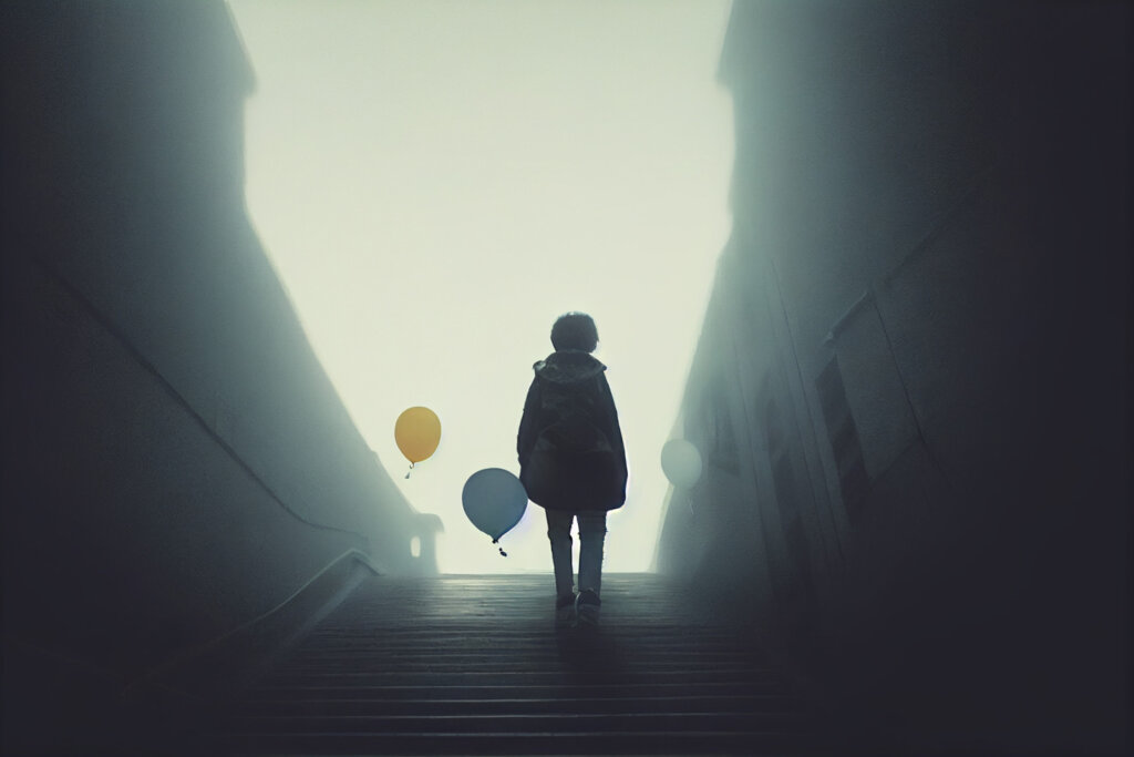 Kind mit Luftballons