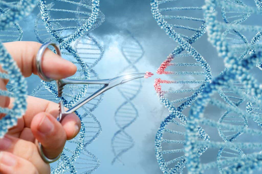 A figurative image of a human hand extracting a strand of DNA.