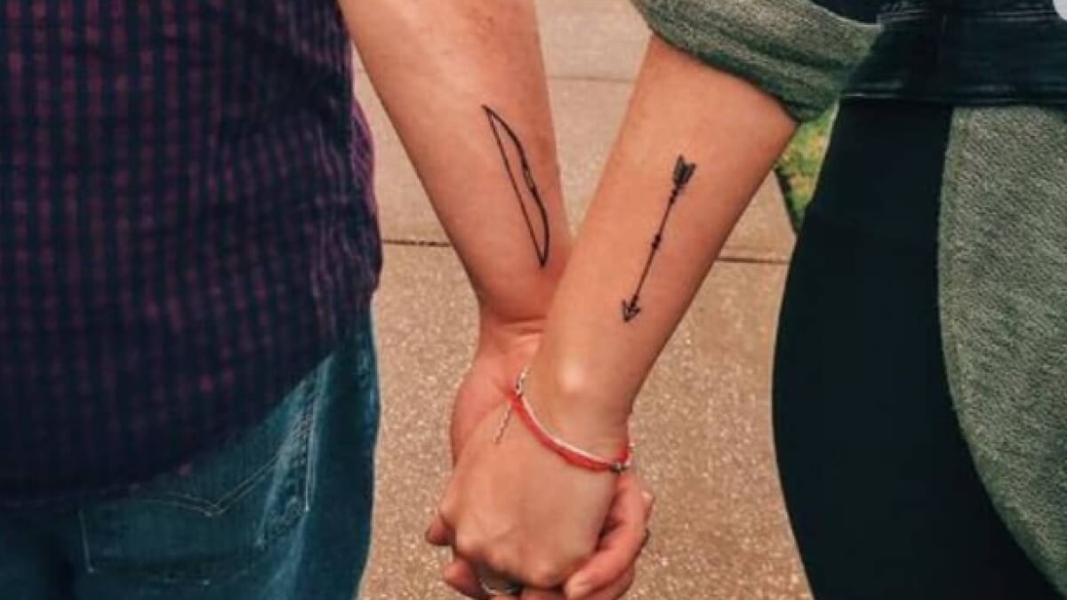 Tatuajes de amor para parejas: arco y flecha