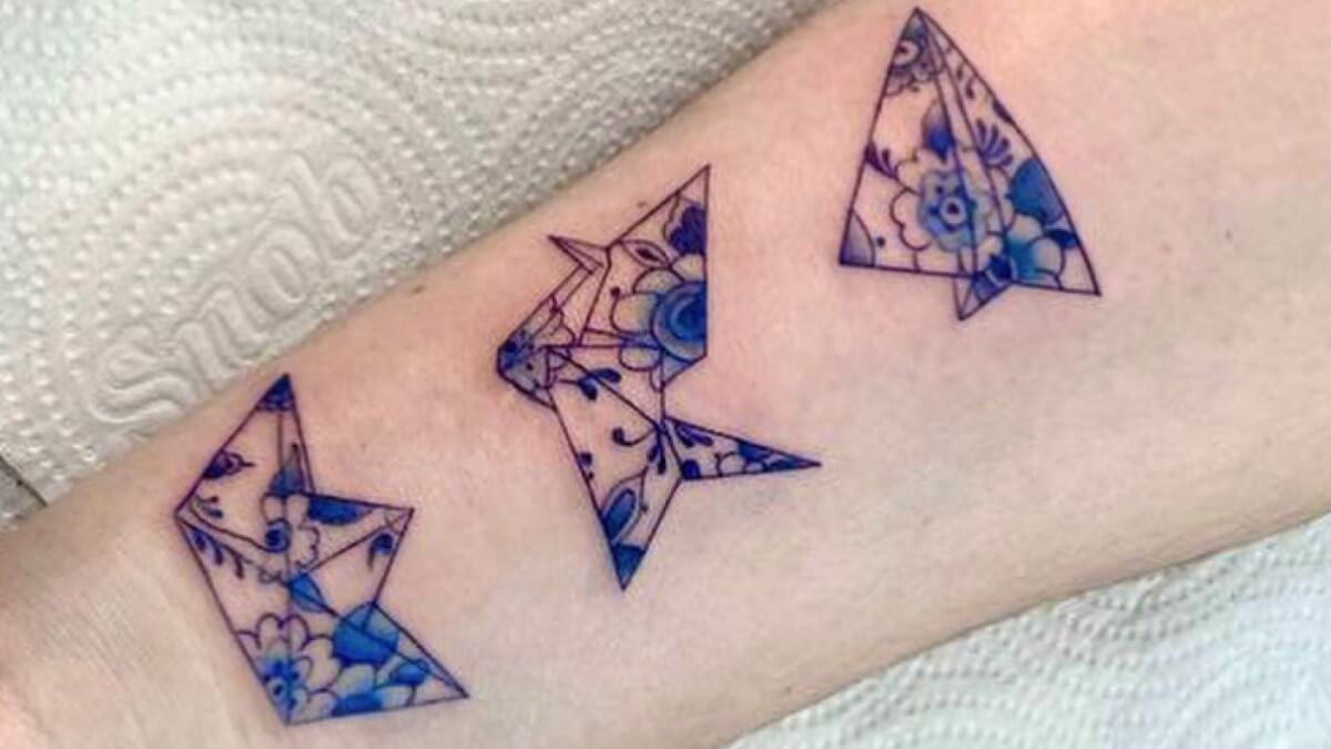 Tatuajes de amor para parejas: diseños de origami