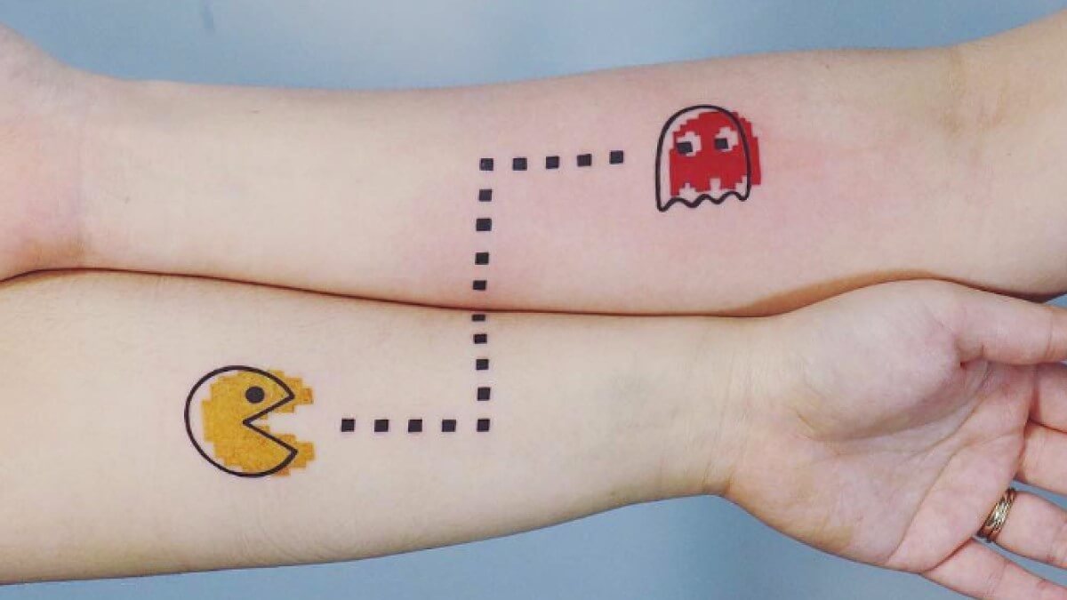 Tatuajes de amor para parejas: pac-man