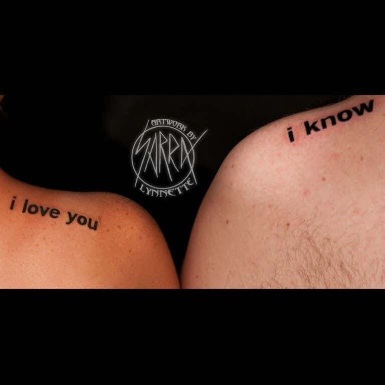Tatuaje de pareja I love, I know
