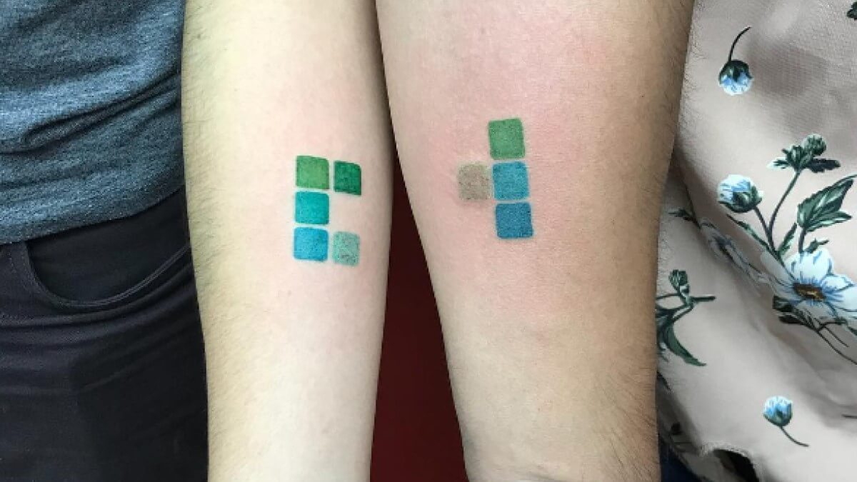 Tatuajes de amor para parejas: piezas de tetris