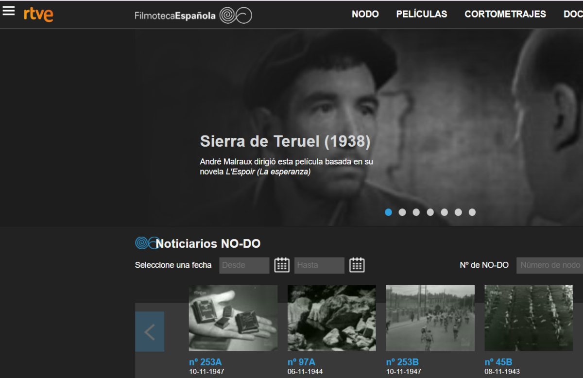 Filmoteca española, páginas para ver películas gratis.